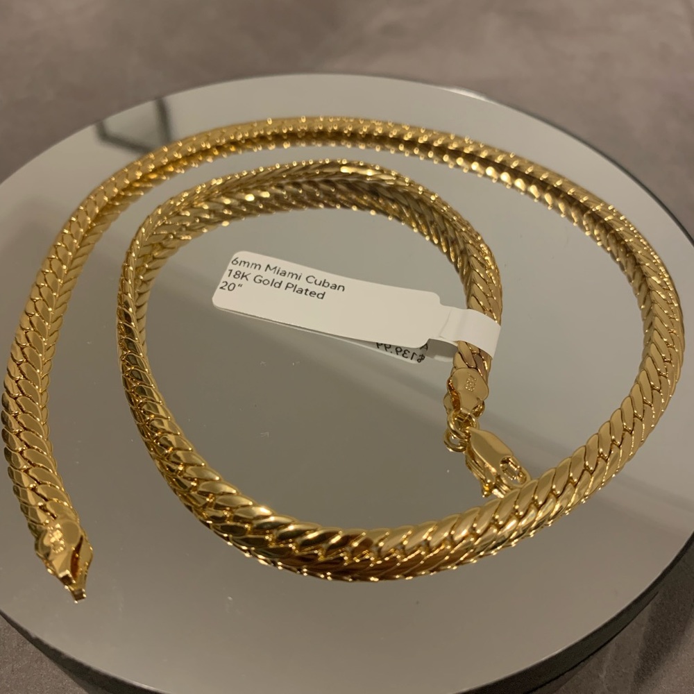 6mm Miami Cuban Chain 18k Gold Plated 20“
